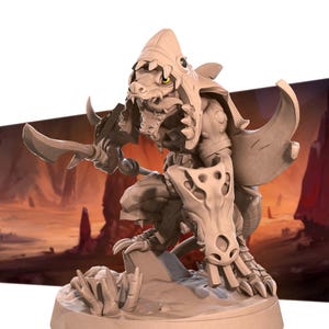 Kobold Fighter from Bite the Bullet&#39;s Kobolds 2 set. Total height apx. 30mm