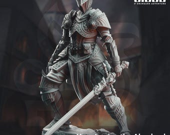 Knight Commander from DM Stash's A Grim Siege set. Total height apx. 43mm