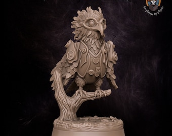 Hawk Adventurer from Lubart's Magical Familiars set. Total height apx. 43mm