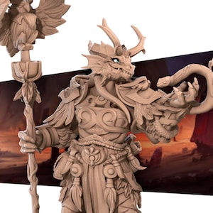 Druid from Bite the Bullet&#39;s Dragonborn 2 set. Total height apx. 62mm