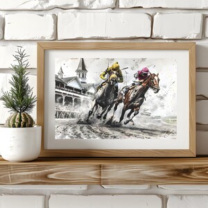 Equestrian Decor: Kentucky Derby Art, Derby Poster, Horse Painting - Equestrian Print for Derby Decor Equestrian Art Digital Download