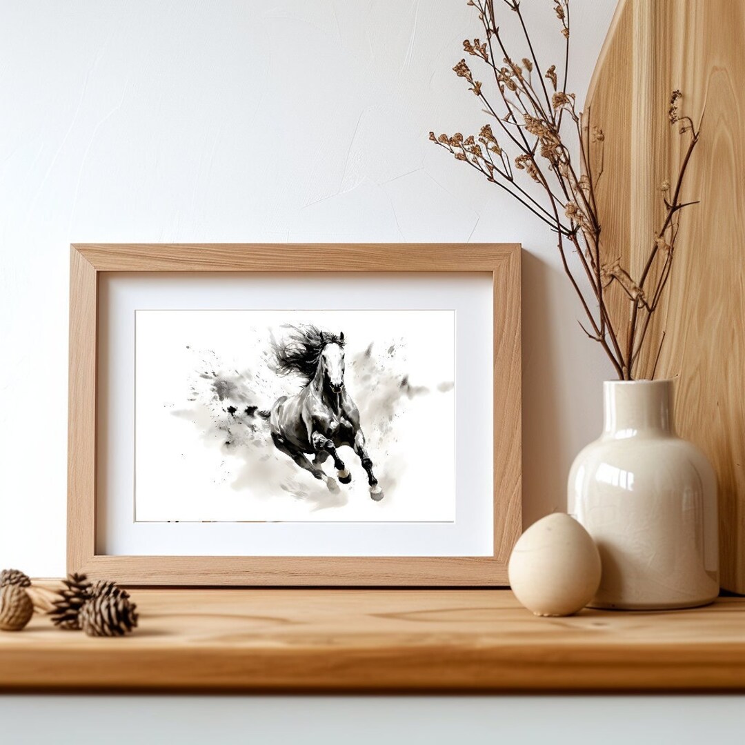 PRINTABLE Wall Art Digital Print Abstract Horse Painting Home Decor ...