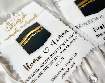 Omra personnalisée Hajj Moubarak Cadeau islamique Panneau acrylique musulman Cadeau personnalisé Décoration d&#39;intérieur