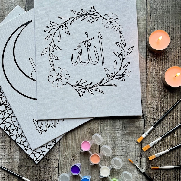 Kit de peinture islamique bricolage Ramadan Eid Mubarak activité artisanale pour enfants musulmans