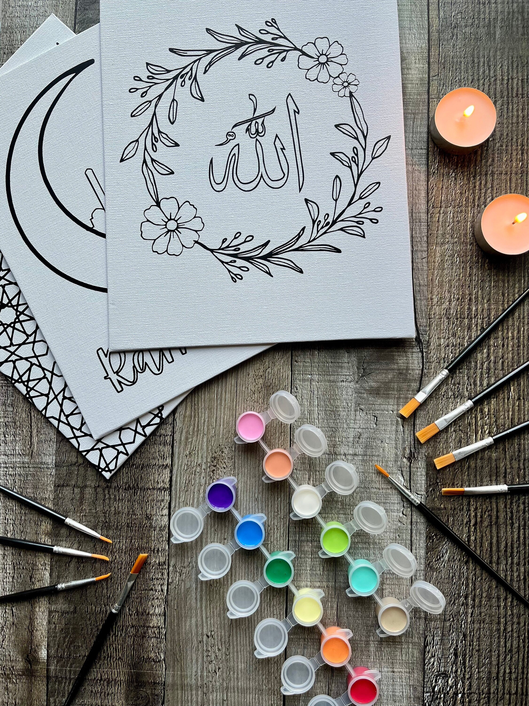 Kit bricolage de peinture islamique Ramadan Eid Mubarak Activité manuelle pour enfants musulmans