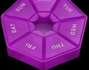 purple weekly pill case