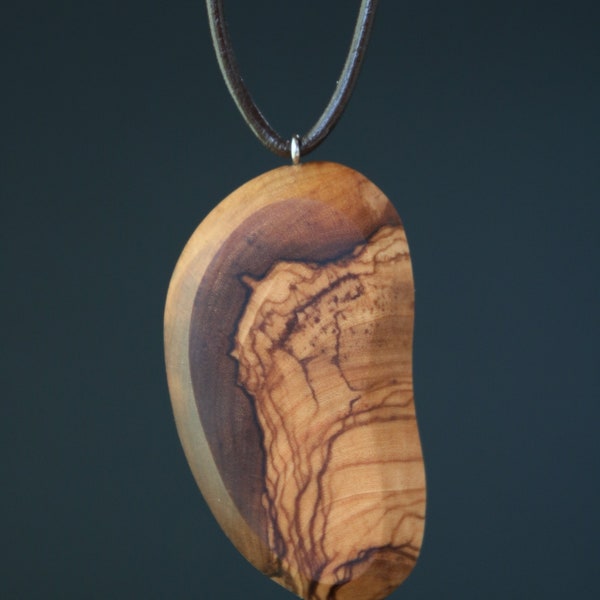 Collier en bois d'olivier, pièce unique, bijou naturel