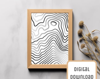 Abstract Printable Wall Art Black and White Modern Aesthetic Print ...
