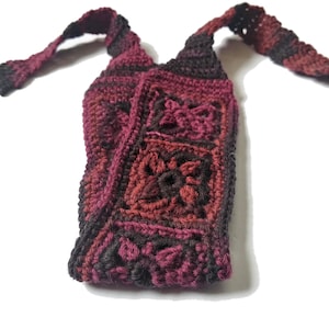 Magenta, Purple Mix Crochet Headband, Handmade Adjustable Hairband, Made with Wool Blend Yarn