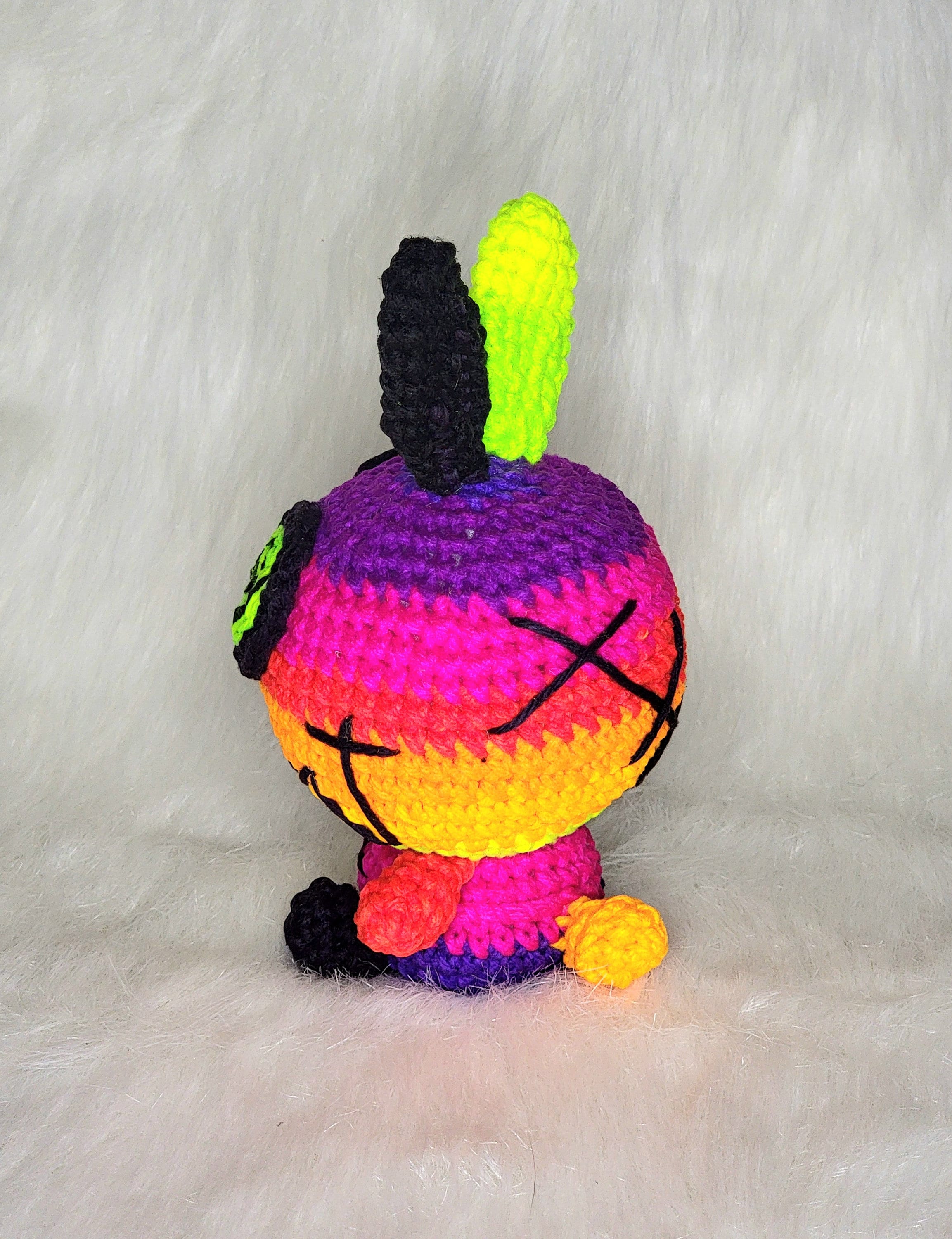 Neon Voodoo Zombie Bunny, Made to Order, Handcrafted Gothic