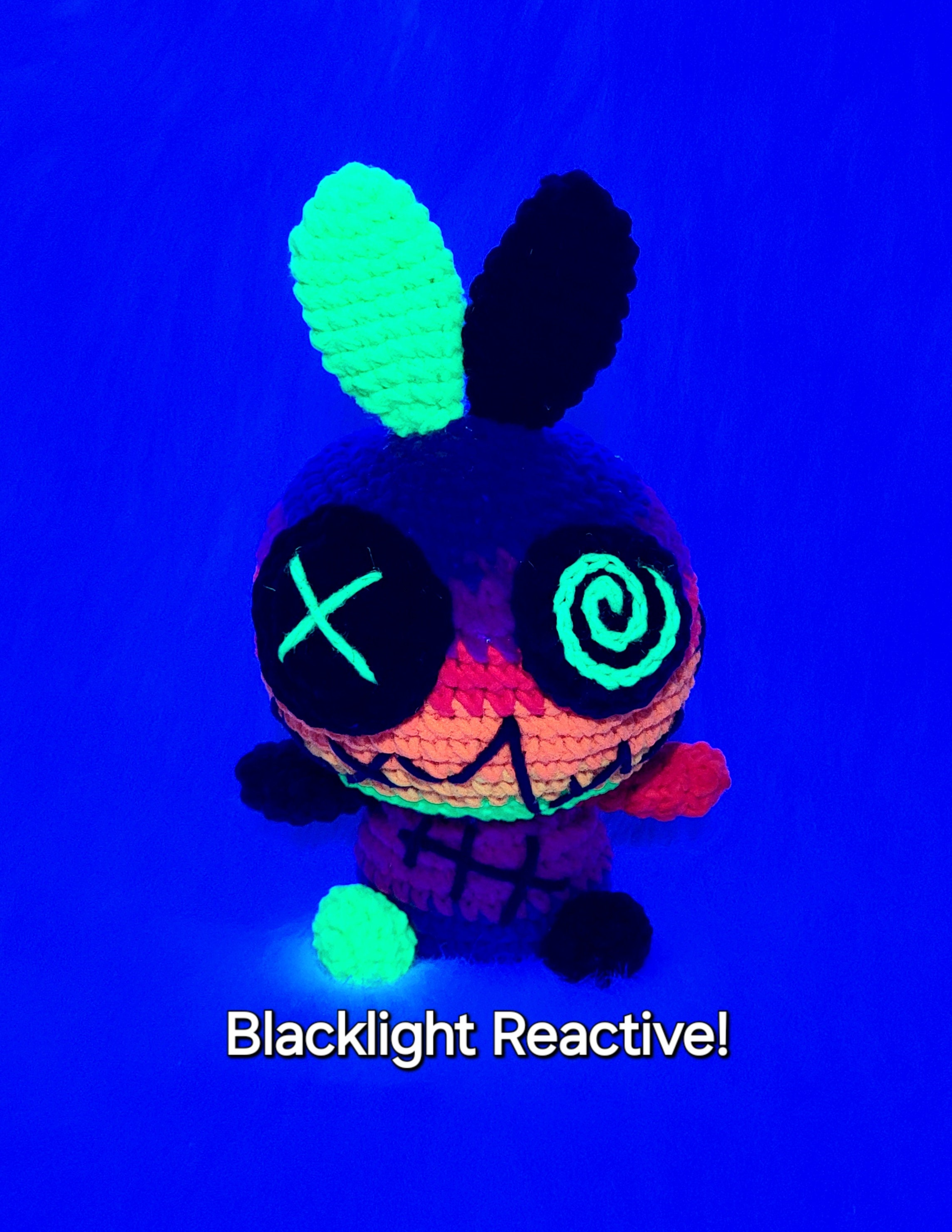 Neon Voodoo Zombie Bunny, Made to Order, Handcrafted Gothic