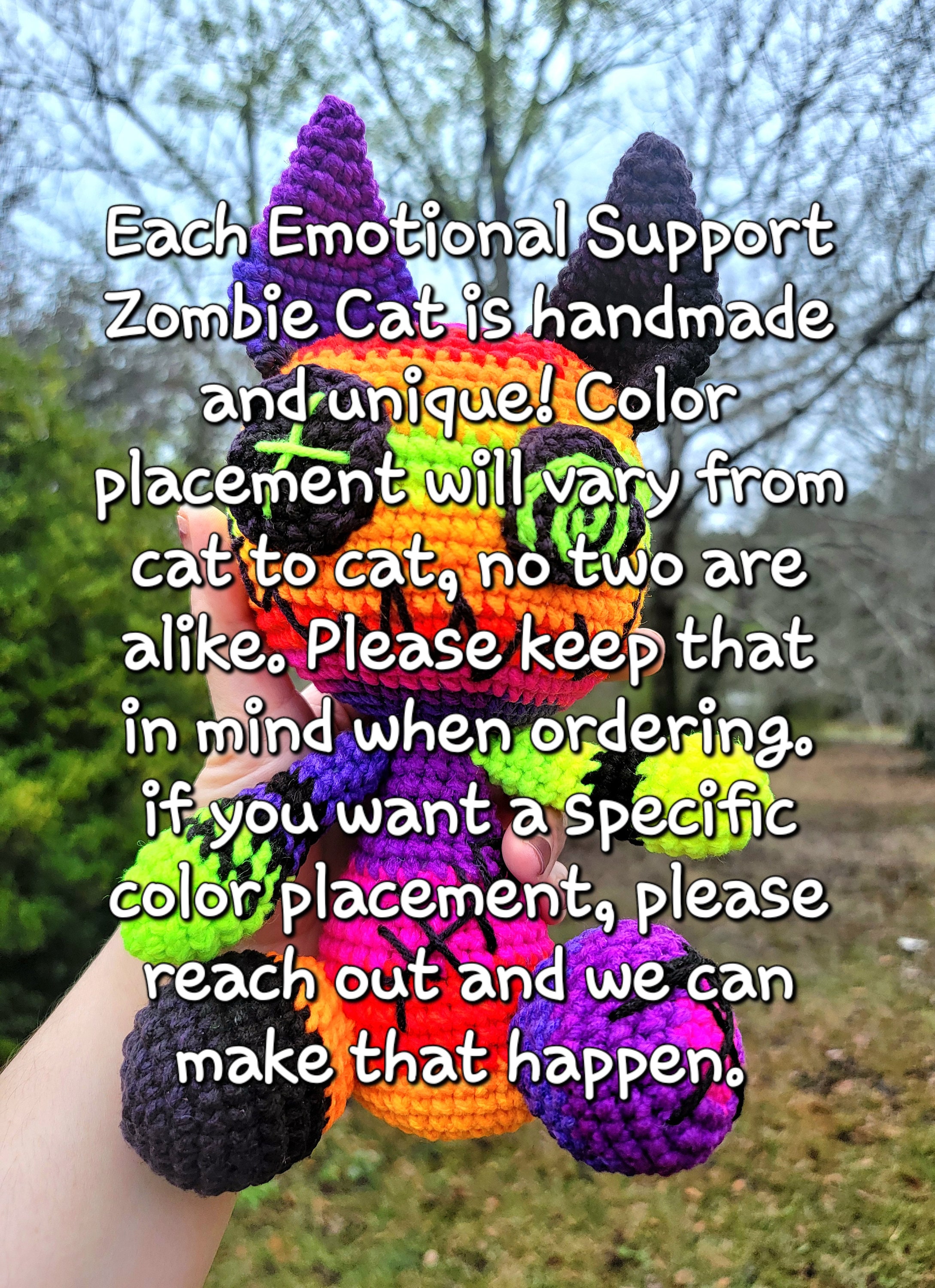 Made to Order, Emotional Support Zombie Cat, Handmade Creepy Cute