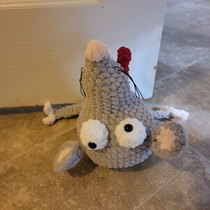 Crochet Rat Door Stopper, Funny Squished Rodent Decor, Plushie Stuffie image 2