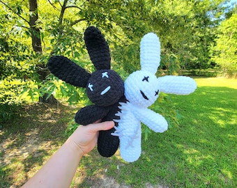 Crochet Two-headed Psycho Bunny, Gothic Amigurumi, Spooky Plush - Etsy