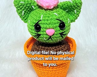 Gehaakt catcuspatroon – lage naai-amigurumi, beginners DIY (digitale download)