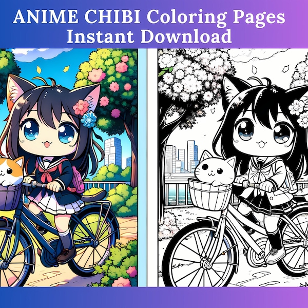 Kawaii Anime Chibi - Druckbares Malbuch für Kinder & Anime Fans