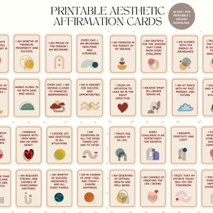 2025 Affirmation Cards | Self-care Gift | 32 Printable Affirmation Cards | Affirmation Deck | Vision Board Printable | Manifesting Cards