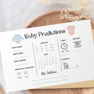 Jeu de pronostics pour nouveau-nés | Cartes de prédiction de bébé | Activité baby shower | Jeu de Baby Shower | PDF imprimable | Cartes de prédictions et de conseils pour les bébés