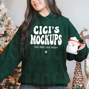 Gildan 18500 Waldgrün Hoodie Mockup, Weihnachten 18500 Mockup, Gildan Waldgrün Mockup, Weihnachten Gildan Mockup, Sweatshirt Mockup