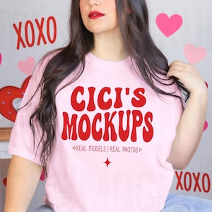Valentines Day Mockup, Blossom Comfort Colors 1717 Mockup, Valentines Day Shirt Mockup, CC1717 Mockups, Comfort Colors Mockups, Pink Mockup