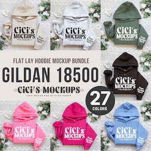 Gildan 18500 Hoodie Mockup Bundle, Hoodie Sleeve Mockup Bundle, Flat Lay Mockup, Folded Hoodie Mockup, Hoodie Bundle, Gildan Hoodie Mockup