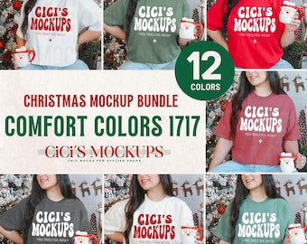 Comfort Colors 1717 Christmas Mockup Bundle, Comfort Colors Shirt Mockup Bundle, CC1717 Mockups, Comfort Colors Mockups, Christmas Mockups