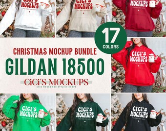 Gildan 18500 Christmas Mockup Bundle, Holiday and Christmas Hoodie Mockups, Real Model Mockups, Gildan Hoodie Mockup, Hoodie Mockup Bundle