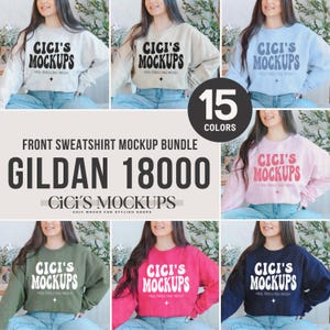 Gildan 18000 Mockup Bundle, Gildan Sweatshirt Mockup Bundle, Model Mock, G180 Mock, Crewneck Sweatshirt Mock Up Bundle, Gildan 18000 Mockup