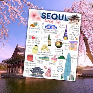 Seoul Bucket List Illustrated Travel Checklist for Seoul South Korea Vacation Must See Guide