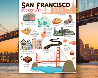 Lista de deseos para San Francisco / Guía de viaje imprimible a San Francisco