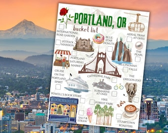 Portland Oregon Bucket List Illustration: Illustrated Travel Guide