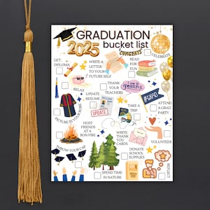 Graduation Bucket List / Illustrated Promotion Ceremony Graduation Checklist Gift
