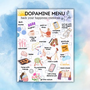 Dopamine Menu Bucket List  Illustrated Checklist for Hacking Your Happiness Chemicals