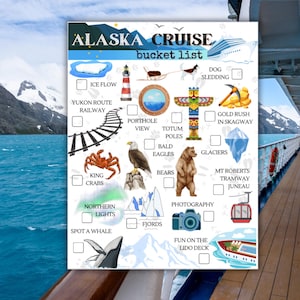 Alaska Cruise Bucket List / Printable Illustrated Alaskan Vacation Guide