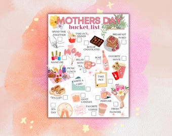 Lista de deseos para el Día de la Madre: Regalo ilustrado, actividades divertidas (archivos PDF)