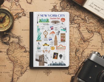 Funda para pasaporte con la lista de deseos de Nueva York, accesorio de viaje, regalo para viajeros