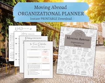 Planificador de mudanzas internacionales / Guía imprimible para expatriados (archivos PDF)