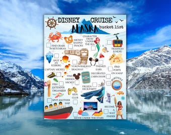 Lista de deseos para un crucero de Disney por Alaska / Búsqueda del tesoro imprimible para familias