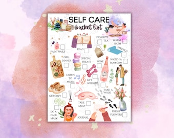 Self Care Bucket List: Illustrated Mental Health Guide (PDF Download)
