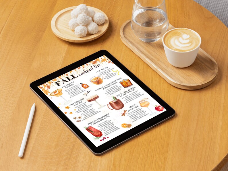 Fall Themed Cocktail List: Illustrated Autumn Drink Menu - Full Recipes ...