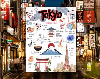Lista de deseos para Tokio / Guía de viaje ilustrada imprimible para Japón