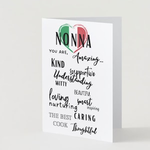 Tarjeta de cumpleaños para Nonna / Buenas vibraciones / Evita la mala suerte con el gesto de mano italiano Mano Cornuto / La mejor Nonna de todos los tiempos