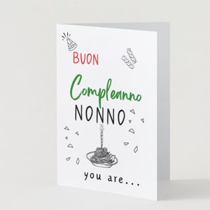 Carte d'anniversaire pour Nonno | Bon Compleanno | Tanti Auguri | Téléchargement instantané | Geste de la main à l'italienne | Carte-cadeau de dernière minute pour Nonno