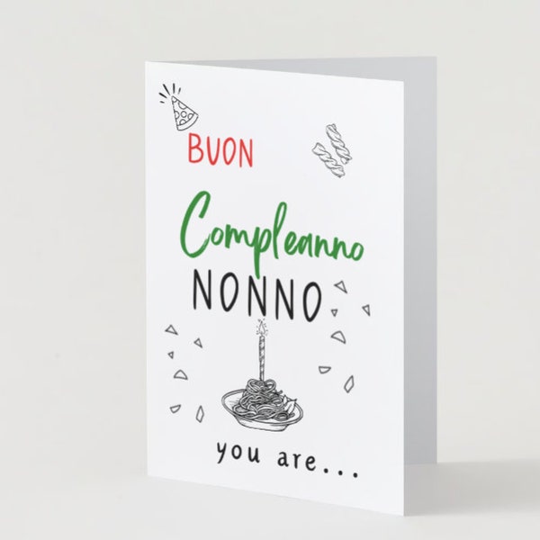 Birthday Card For Nonno | Buon Compleanno | Tanti Auguri | Instant download | Italian Hand Gesture | Last Minute Gift Card for Nonno