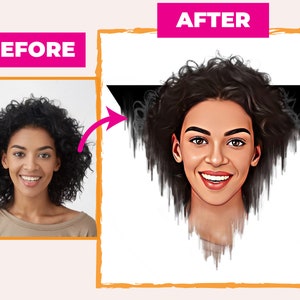 Abstract Design Portrait from Photo, Social Media Profile Picture,Caricaturize Selfie, Personalized Portrait From Photo, Cartoon Logo
