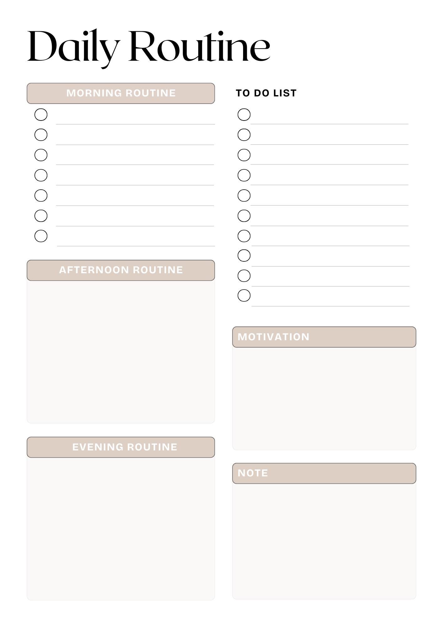 Daily Routine Planner Printable PDF | Morning Afternoon Evening Routine ...