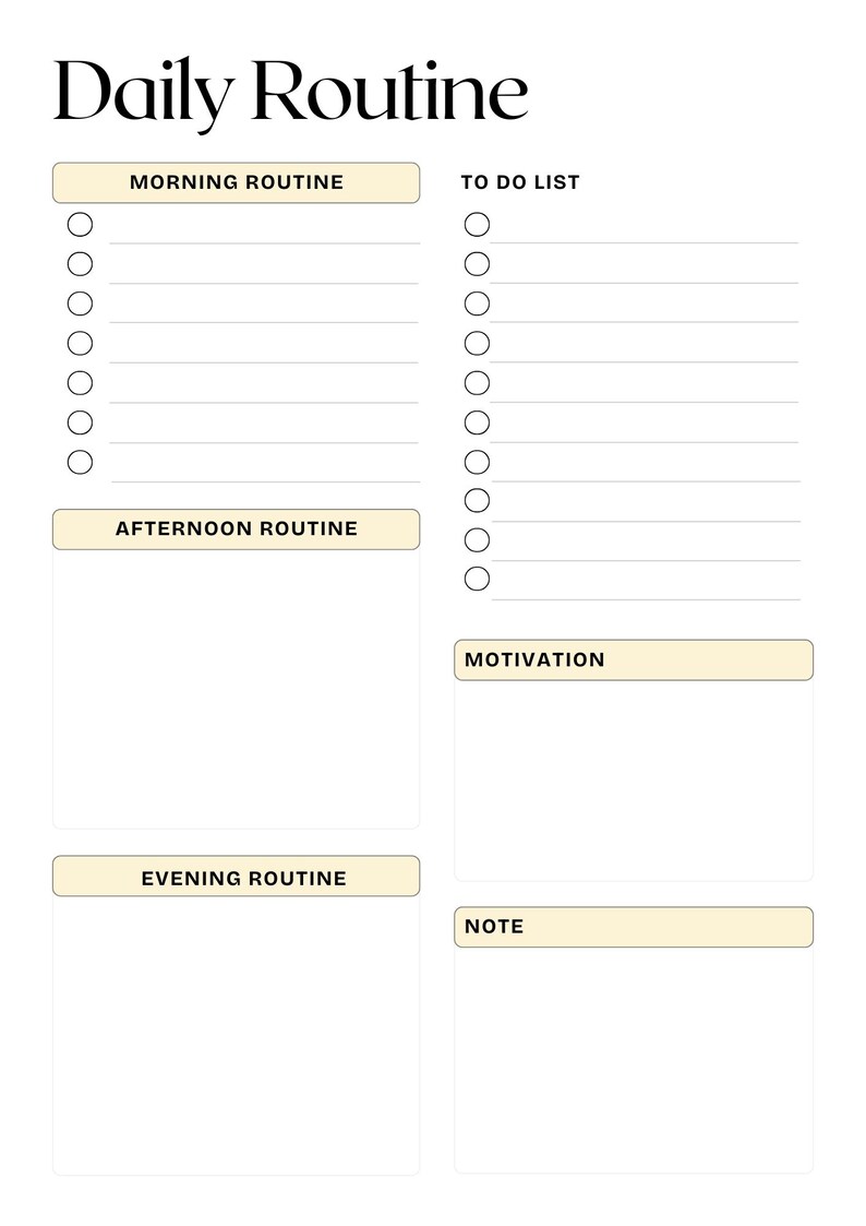 Daily Routine Planner Printable PDF | Morning Afternoon Evening Routine ...