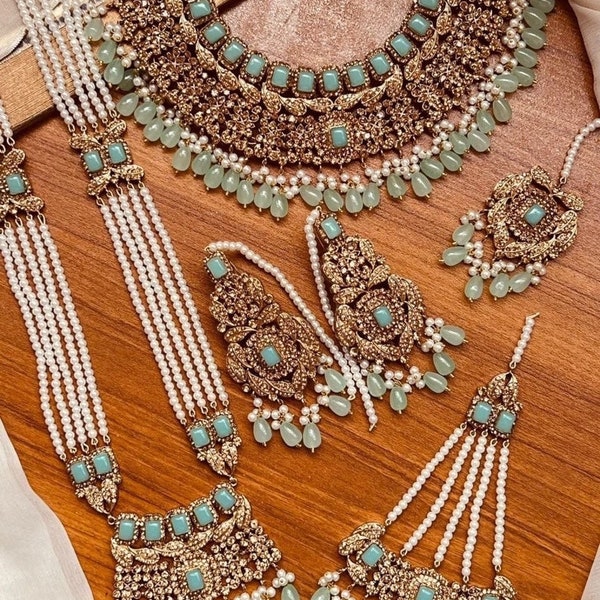 Kundan Bridal set/ party wear / Pakistani jewelry / Indian bridal jewelry /Indian bride / Indian bride USA / gold plated jewlery / mala set