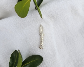 Sterling Silver Knife Pendant Charm
