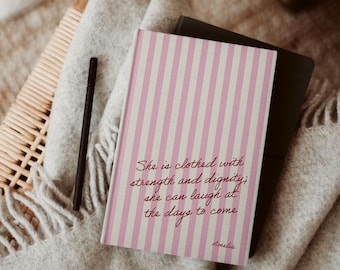 Personalized Journal for Mom, Custom Name Notebook, Mother’s Day Gift, Minimal Striped Journal, Gift for Mom, Custom Notebook